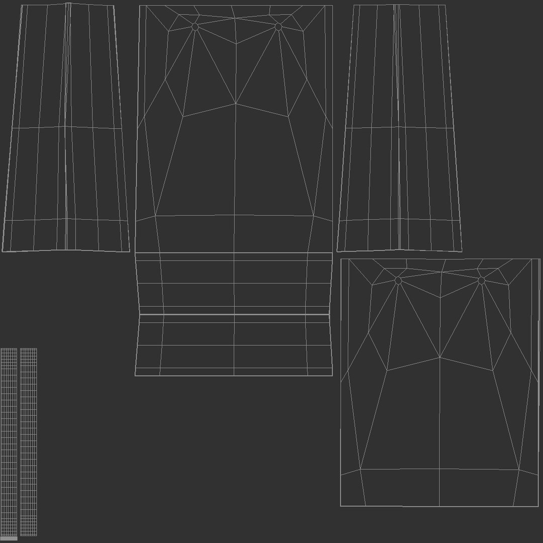 3D Model White Paper Gift Bag 3 Type Craft Shopping Package Set