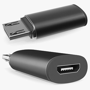 3D model Magnetic USB A Charging Adapter Graphite