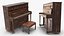 Piano de salón Western de madera oscura abierto
