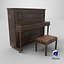 Piano de salón Western de madera oscura abierto