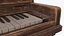 Piano de salón Western de madera oscura abierto