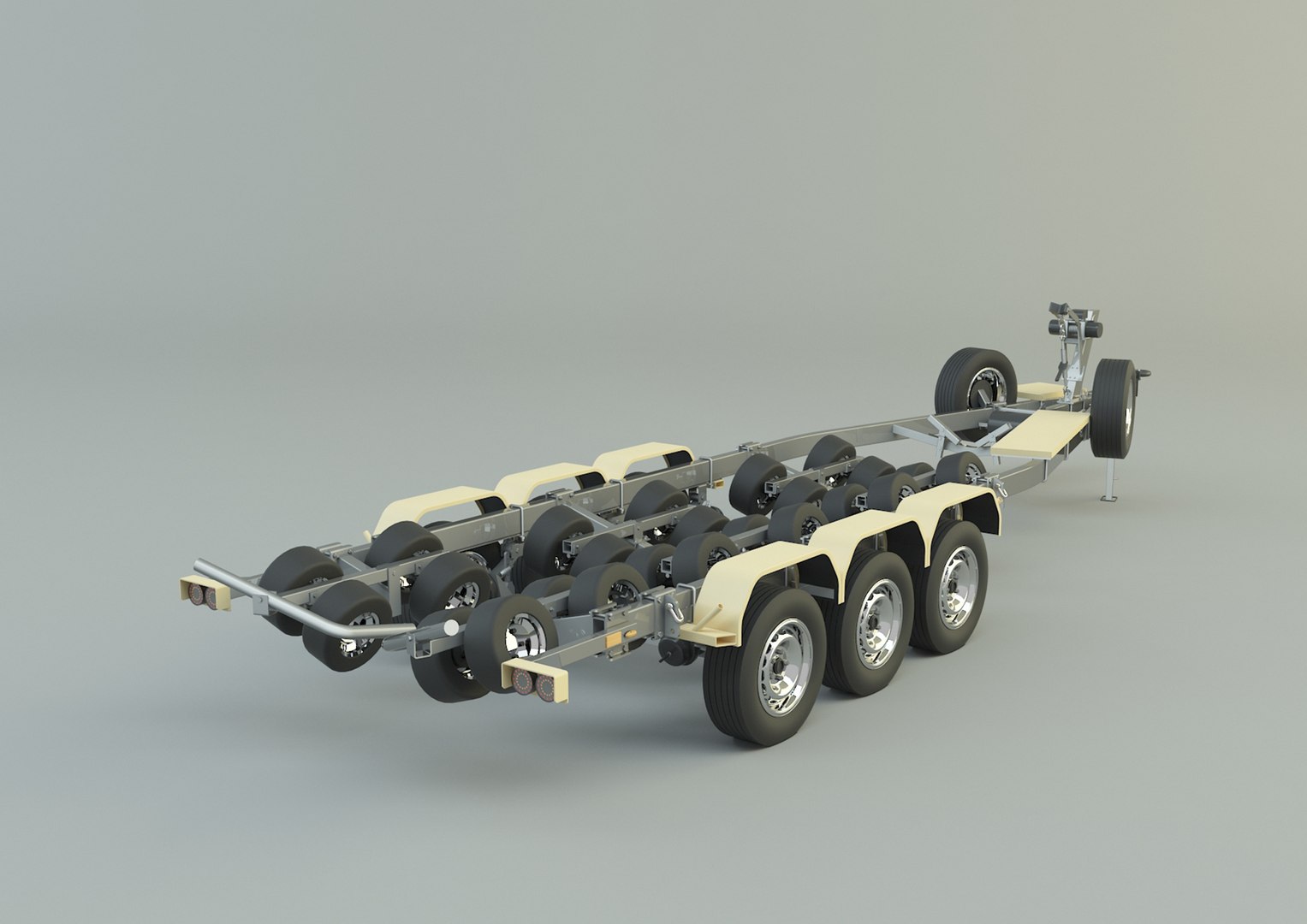 3D Tri Axle Boat Trailer Model TurboSquid 2069870