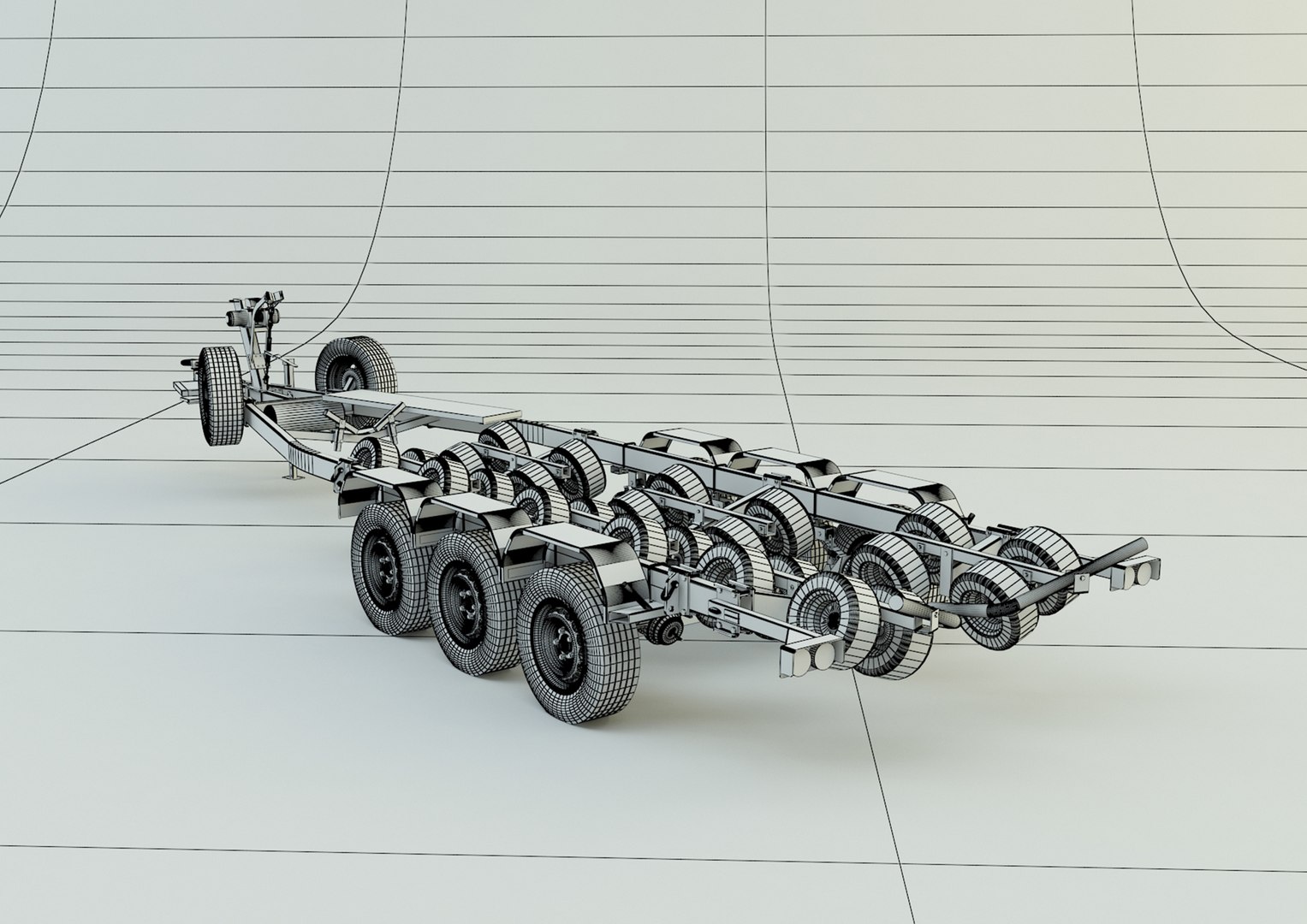 3D tri axle boat trailer model TurboSquid 2069870