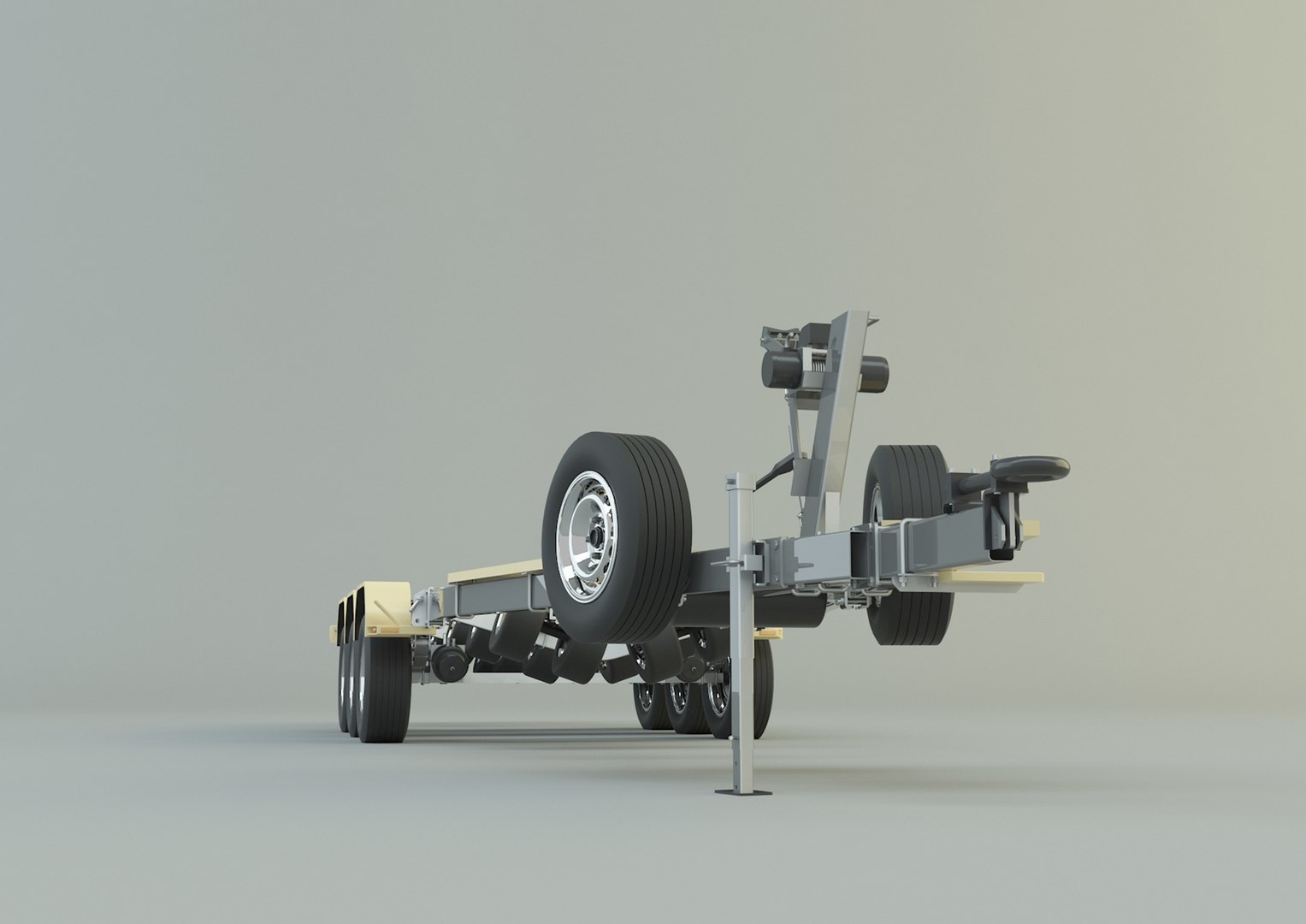 3D tri axle boat trailer model TurboSquid 2069870