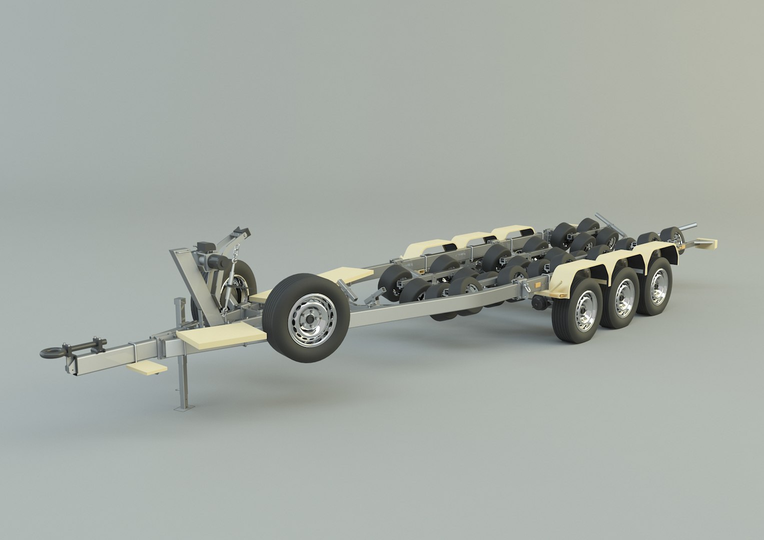 3D Tri Axle Boat Trailer Model TurboSquid 2069870