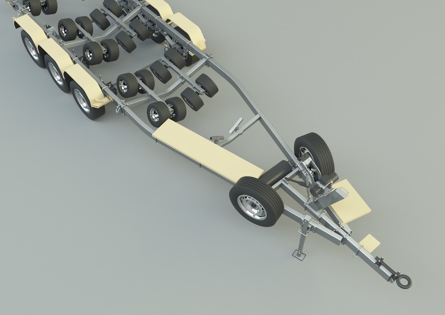 3D Tri Axle Boat Trailer Model TurboSquid 2069870