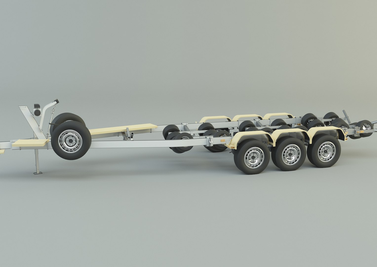 3D Tri Axle Boat Trailer Model TurboSquid 2069870