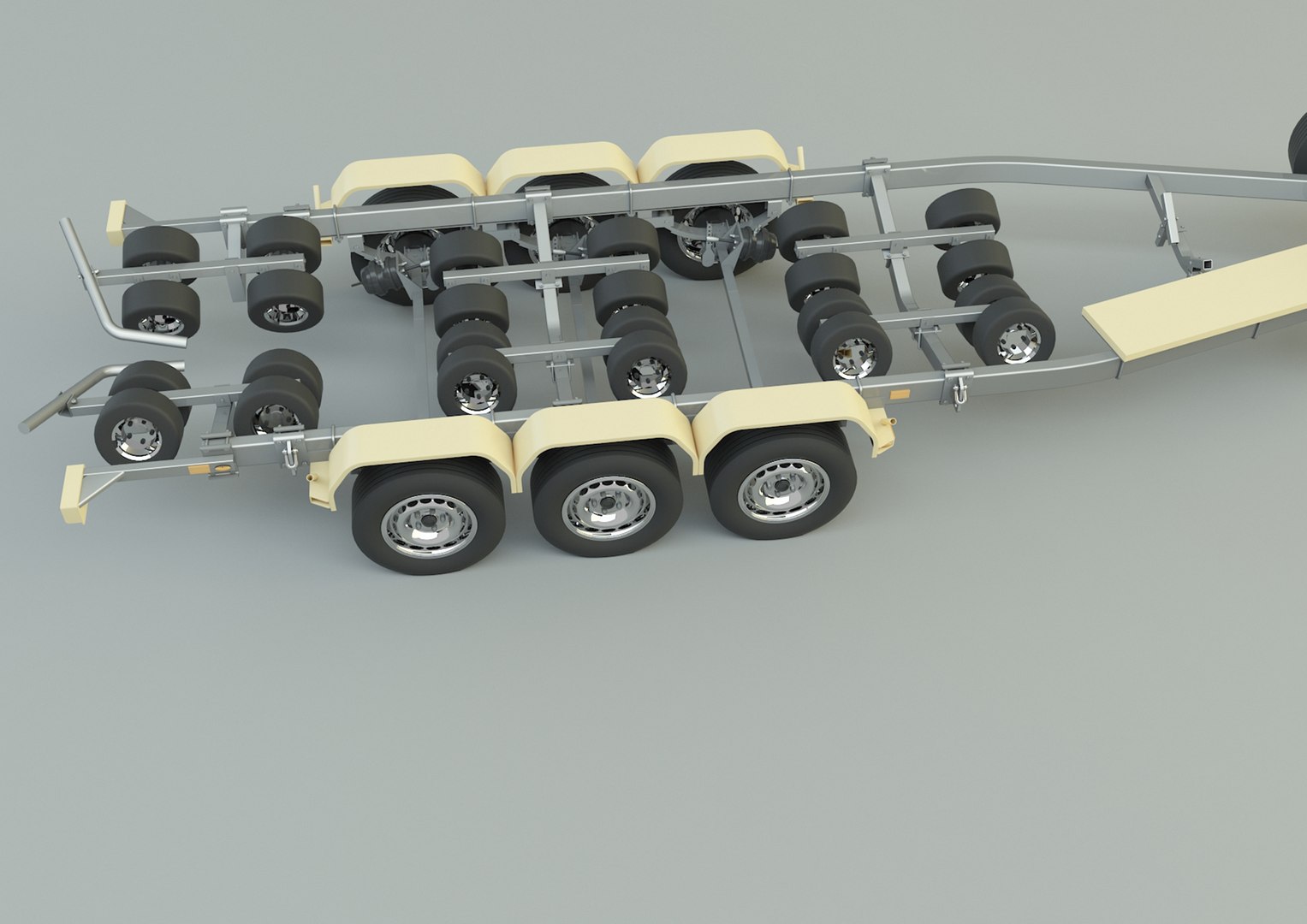 3D Tri Axle Boat Trailer Model TurboSquid 2069870