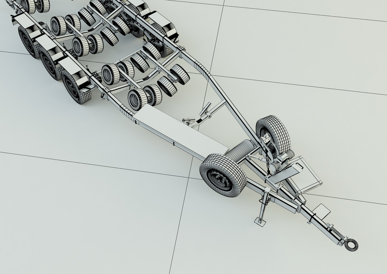 3D tri axle boat trailer model TurboSquid 2069870