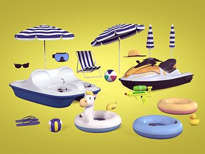 Summer Pack - Collection -- Umbrella Chair Jet-ski Pedal Boat Water Toy Gun Ball