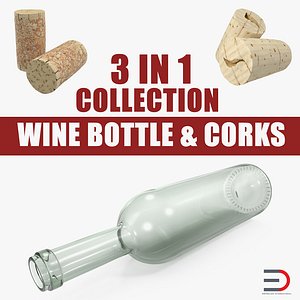 wine bottle corks 3D