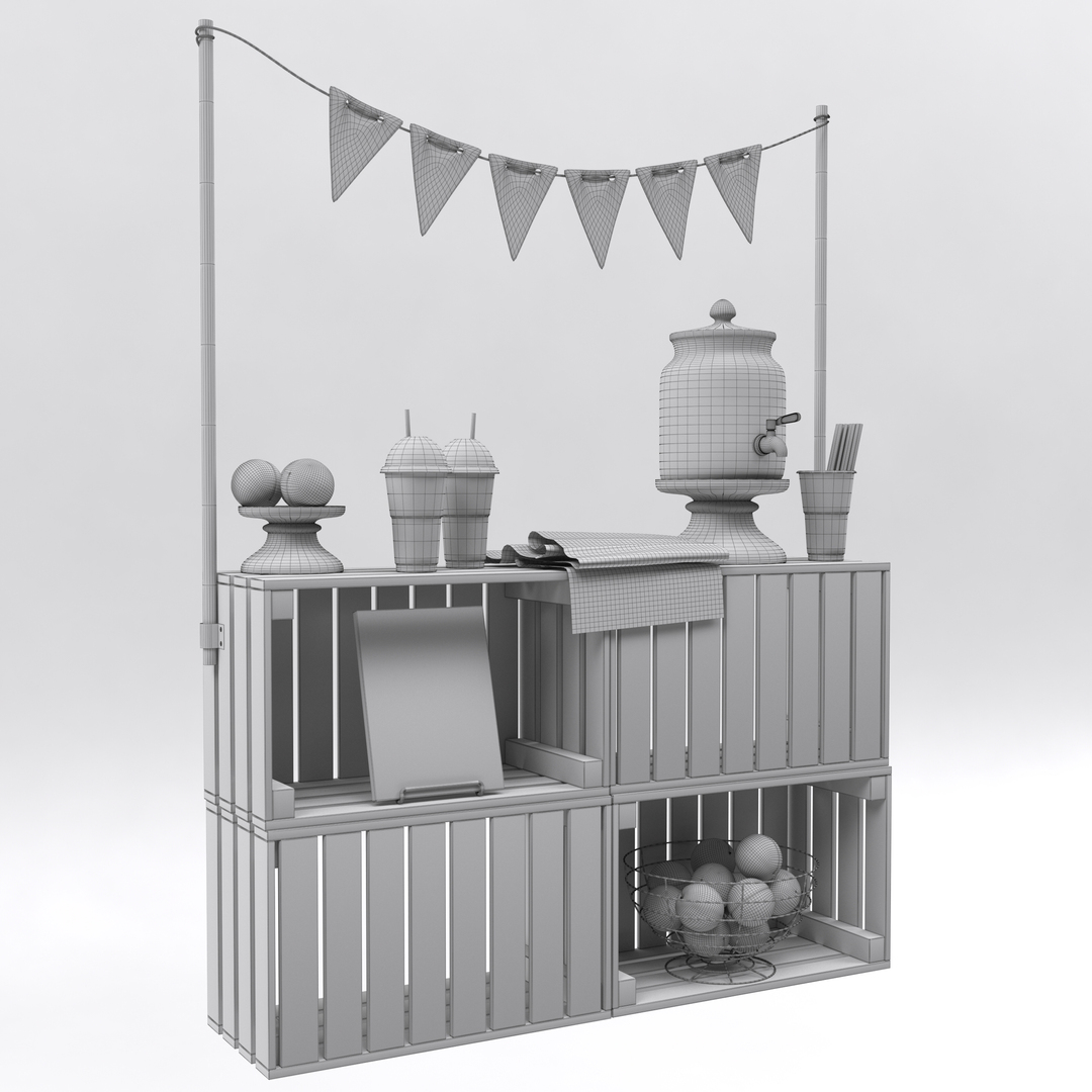 Lemonade stand 3D model TurboSquid 1646972