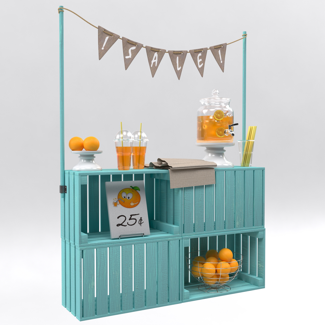 Lemonade stand 3D model TurboSquid 1646972