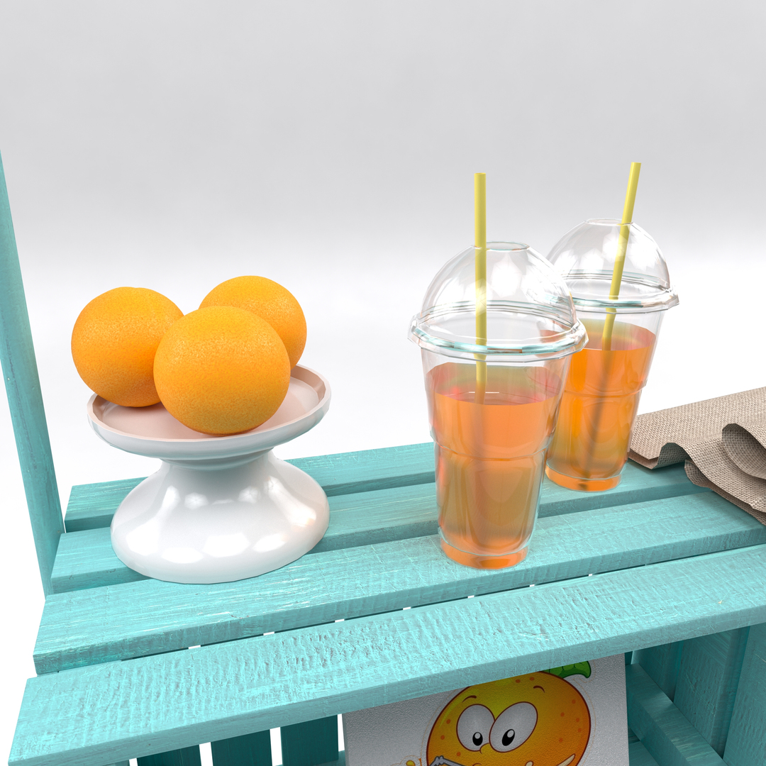 Lemonade stand 3D model TurboSquid 1646972