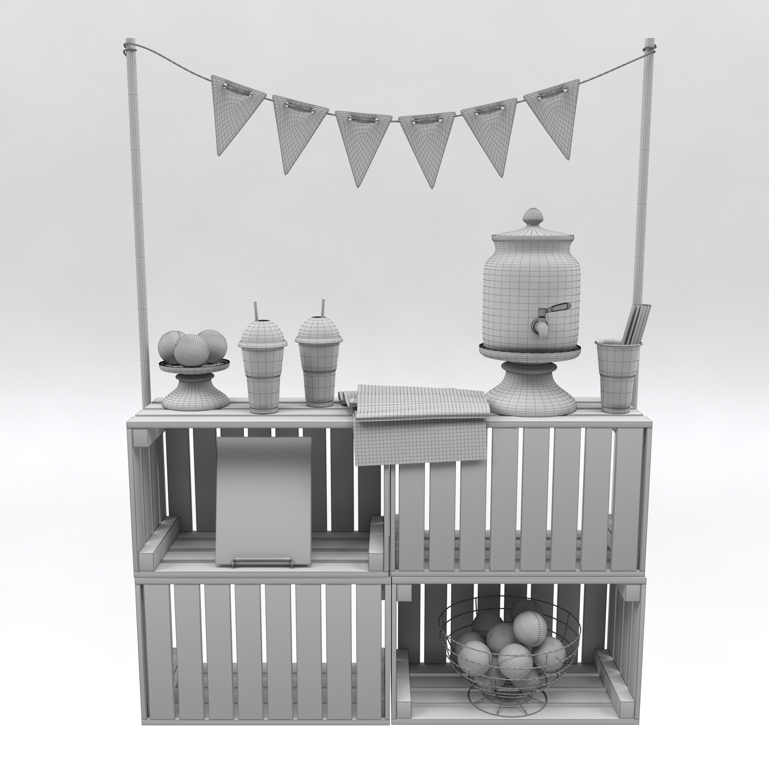 Lemonade stand 3D model TurboSquid 1646972