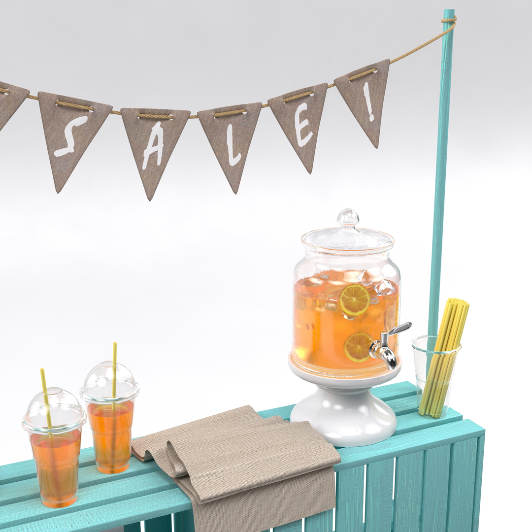 Lemonade stand 3D model TurboSquid 1646972
