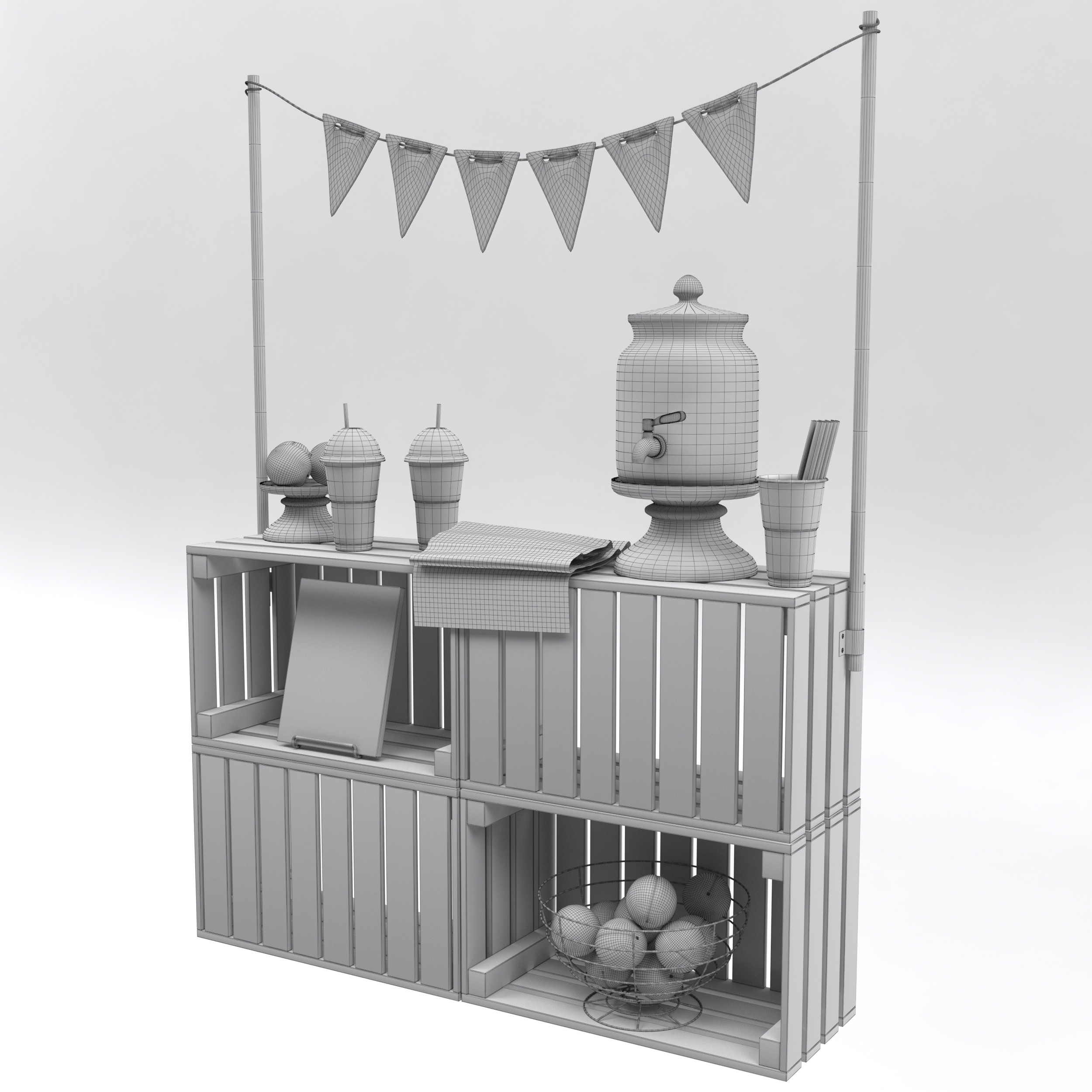 Lemonade stand 3D model TurboSquid 1646972