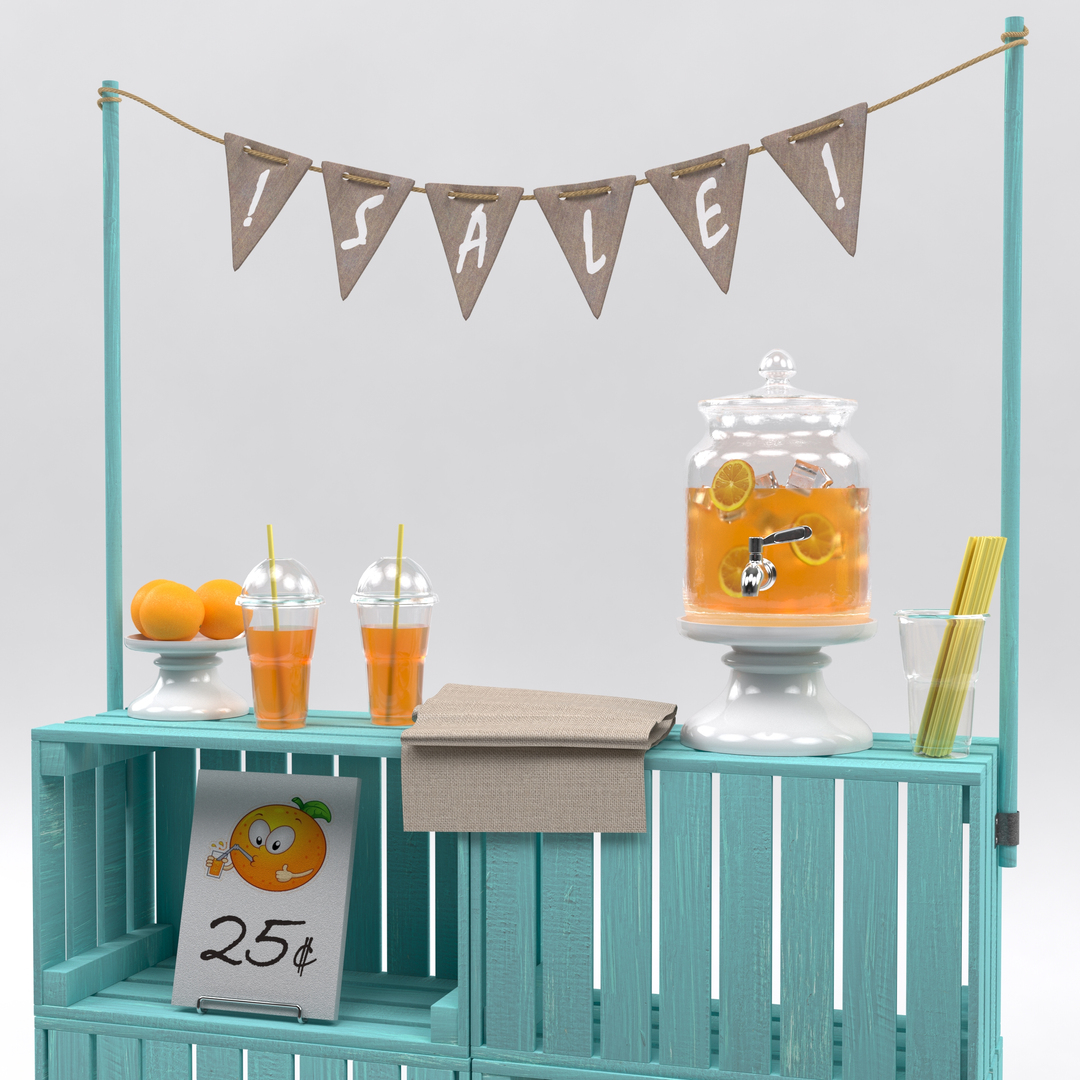Lemonade stand 3D model TurboSquid 1646972
