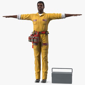 african american locksmith rigged male 3D model