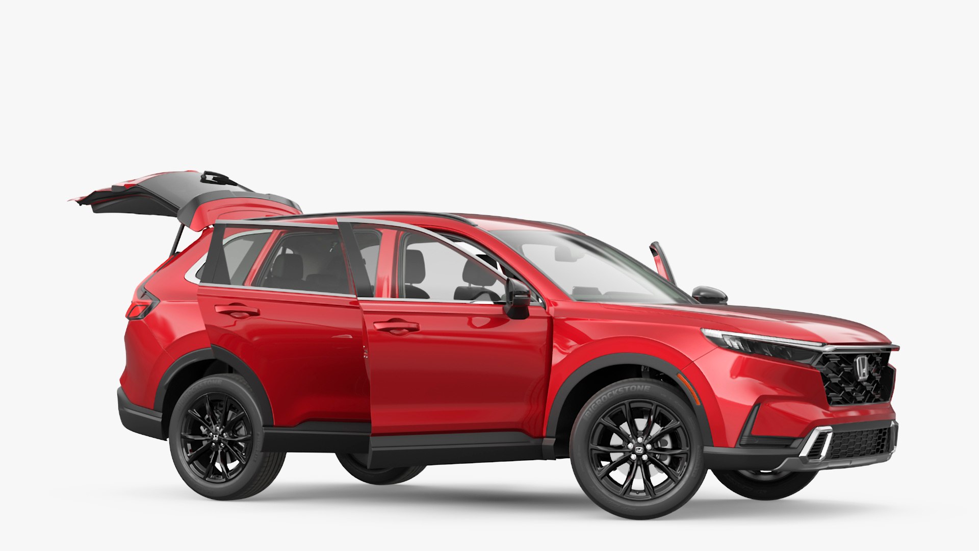 2025 Honda CR-V Red Rigged for Maya 3D model preview