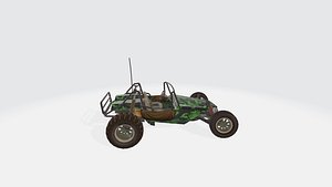 3D mesa military car green