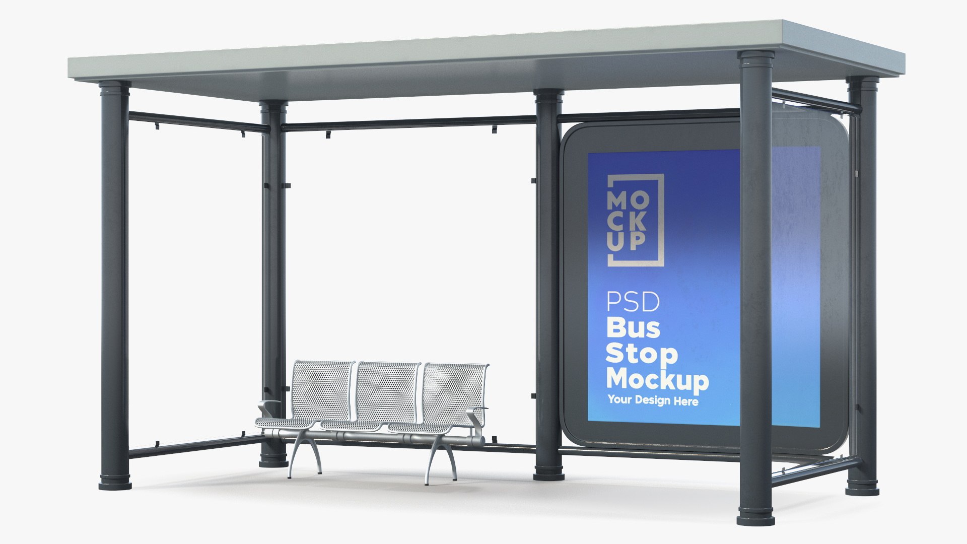 Bus Stop Mockup 3D model preview