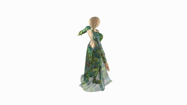 3D model jlo green dress - TurboSquid 1470988