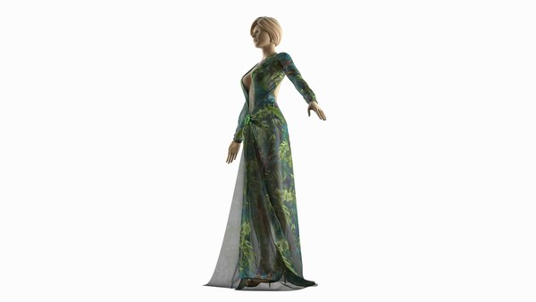 3D model jlo green dress - TurboSquid 1470988