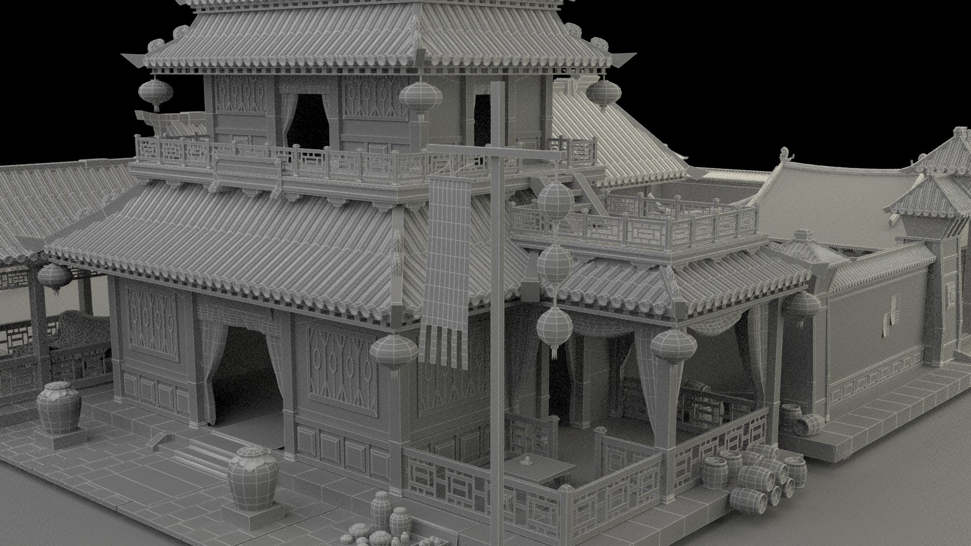 Chinese Ancient Courtyard 3D Model - TurboSquid 2065420