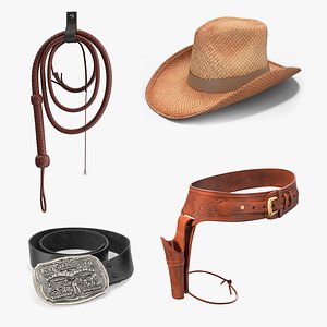 3D Cowboy Accessories Collection 2 model