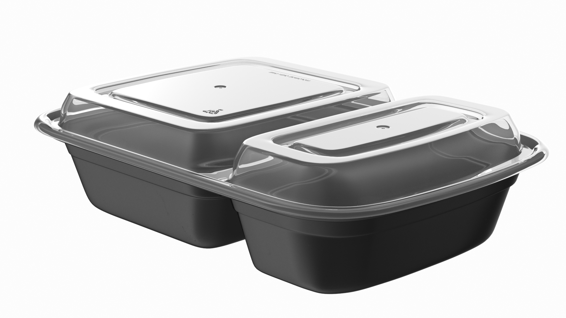 3D Plastic 2 Compartment Food Container with Clear Lid