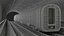 Eisenbahntunnelabschnitt mit Zug