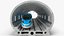 Eisenbahntunnelabschnitt mit Zug