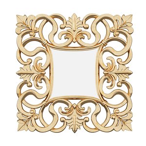 3d mirror italian baroque model