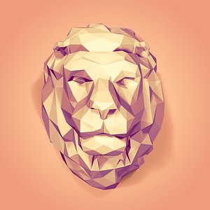 3D lion head model