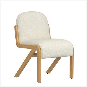 Boucle Rani Armless Dining Chair PBR 3D model