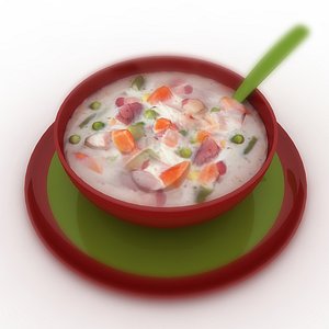 3d model food soup -