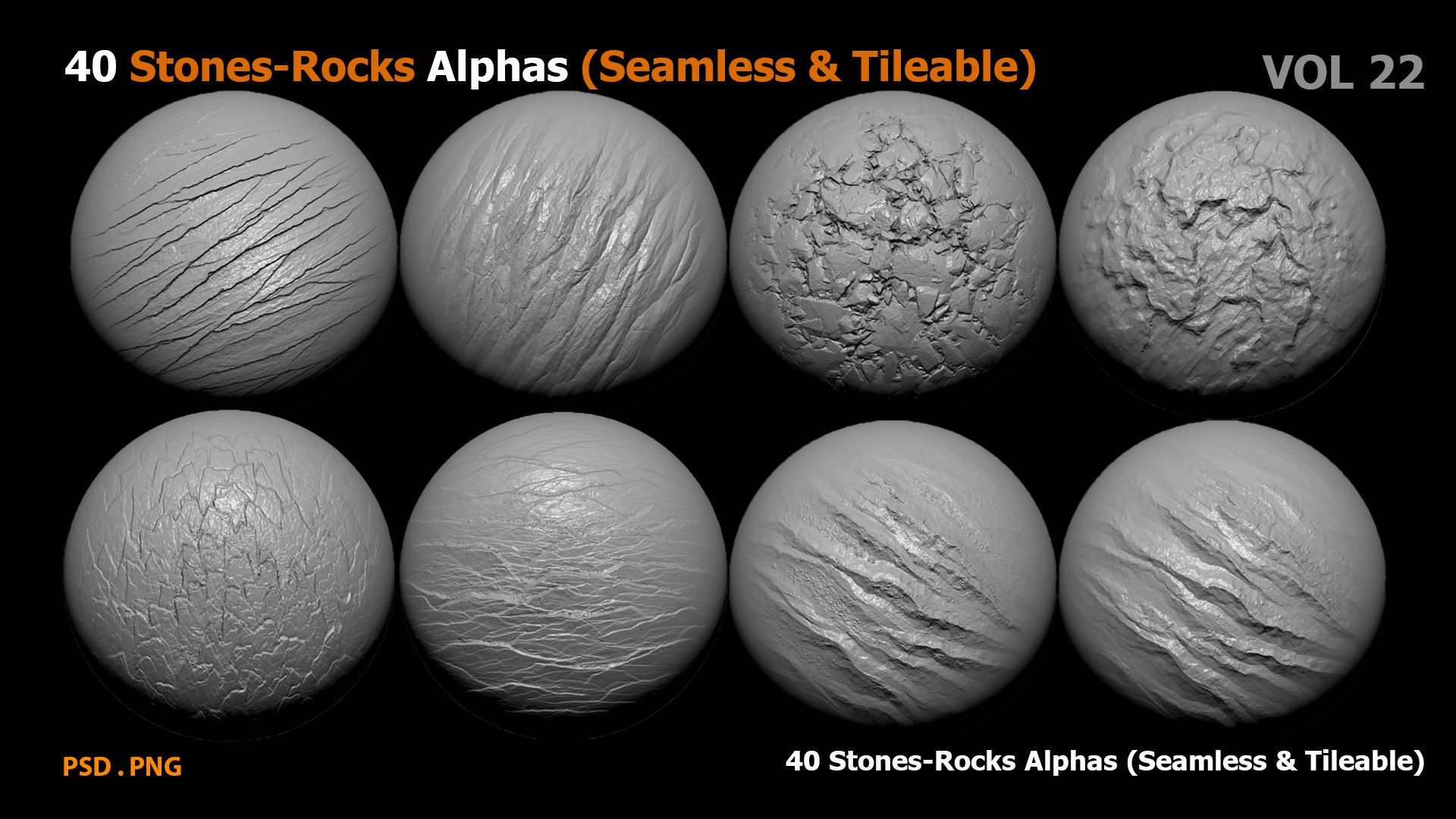 свободно 3D модель 40 Stones-Rocks Alphas Seamless Tileable ...