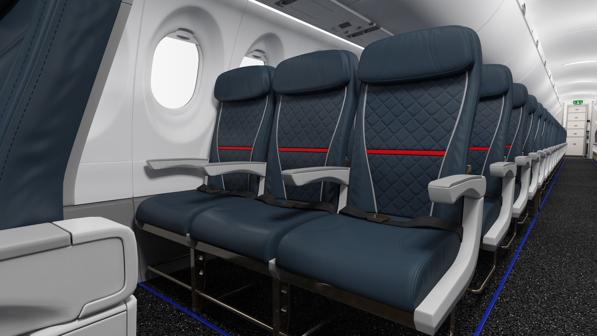 3D airbus a220 300 interior model - TurboSquid 1608806