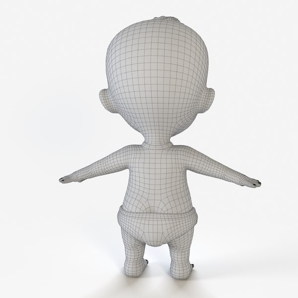 cartoon baby boy rigged 3d model