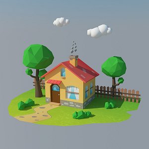 cartoon house 1 3d max