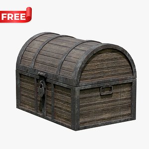 3D Vintage Wooden Treasure Chest model