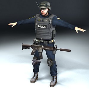 swat policeman 3d model