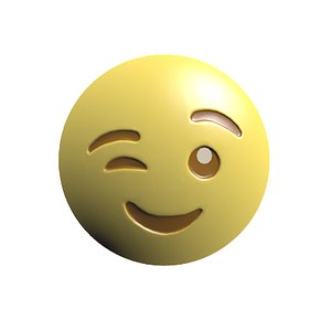 emoji winking 3D model