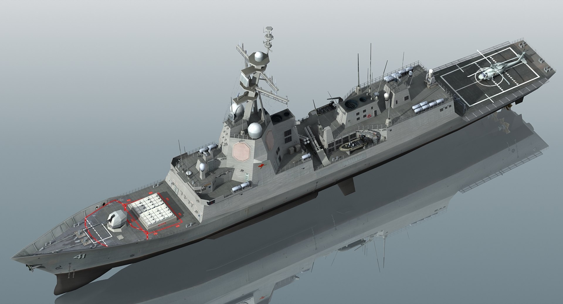 Hmas Brisbane 41 Class Destroyer 3d Model - Turbosquid 1328046