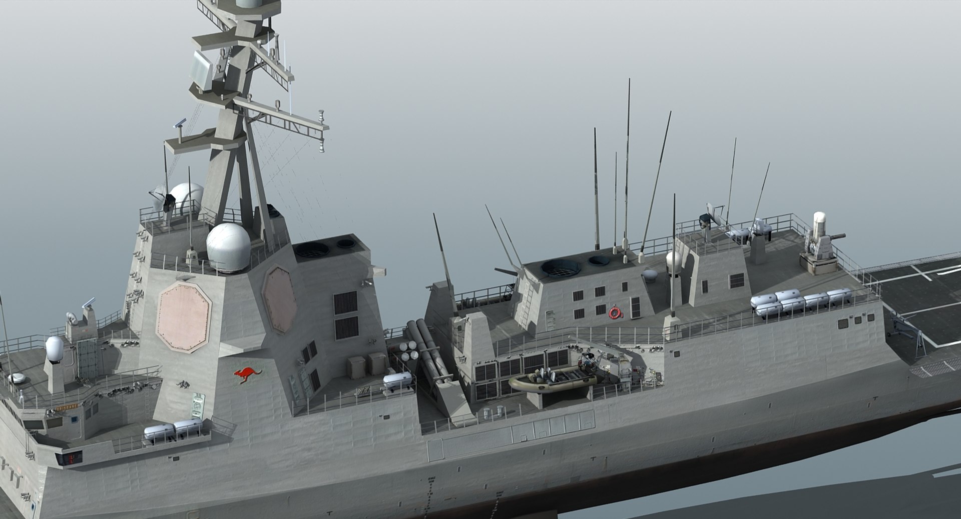 Hmas Brisbane 41 Class Destroyer 3D Model - TurboSquid 1328046