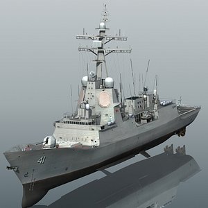 hmas brisbane 41 class destroyer 3D model