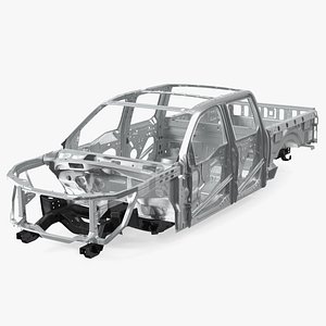 3D model Car Frame Pickup without Hood
