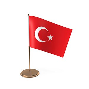desk flag turkey 3D model