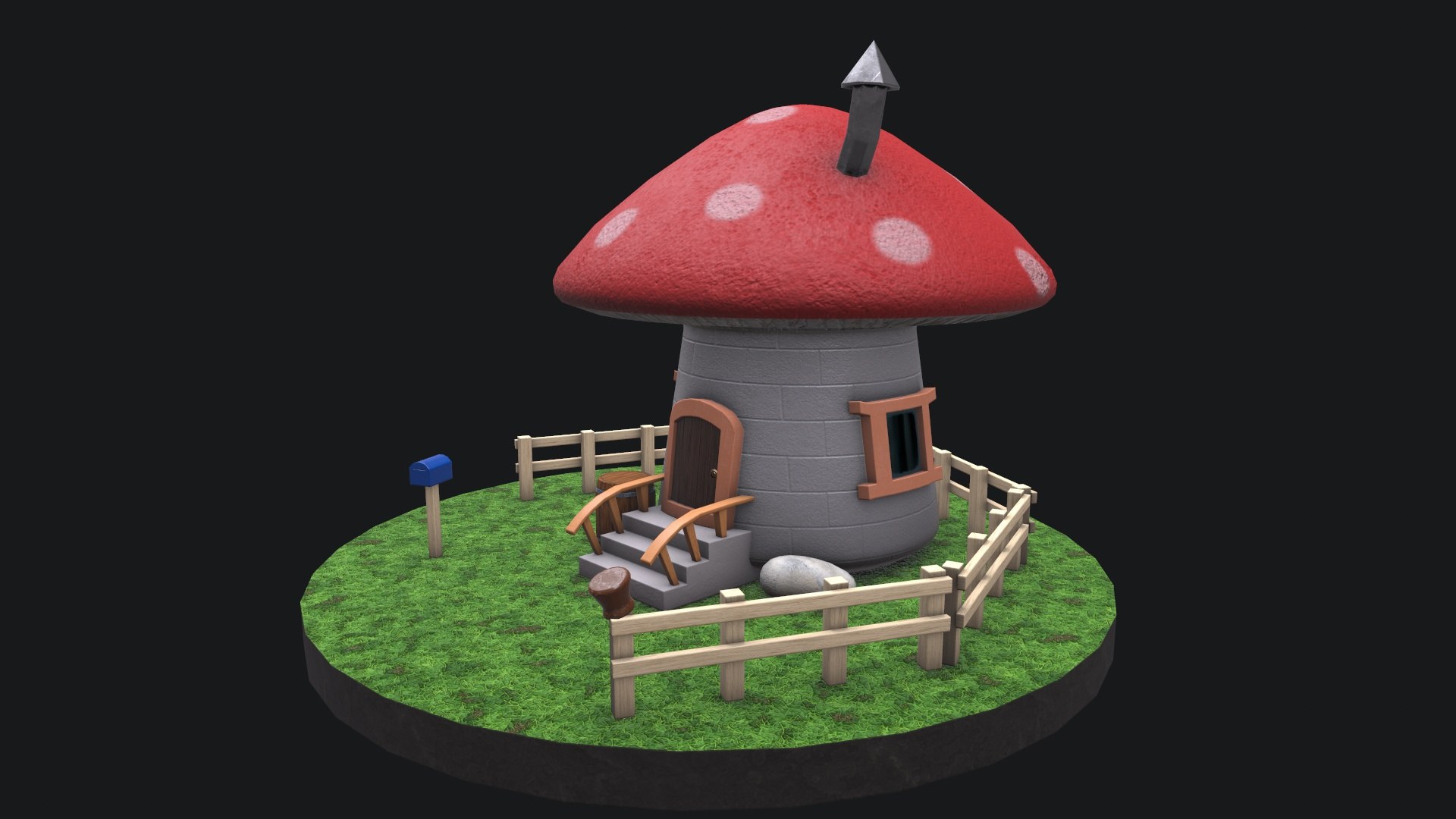 3D Stylized Mushroom House - TurboSquid 1500222